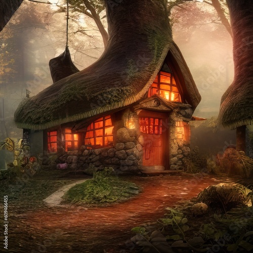 fantasy house in the woods