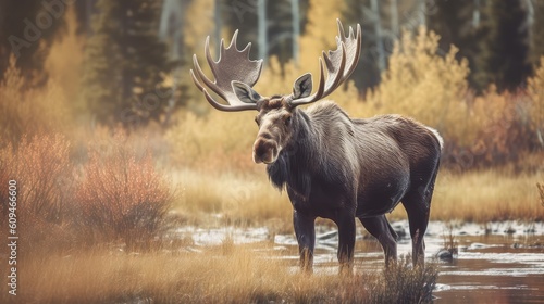 Large Moose in the forest 