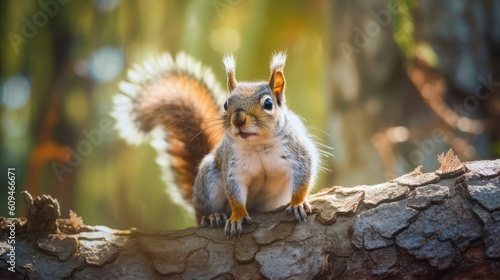 close up portrait of a squirrel on a tree