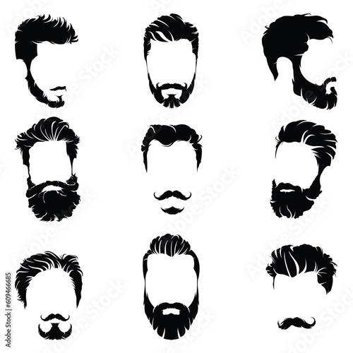 Vector vintage hairstyle barber shop logo for your design