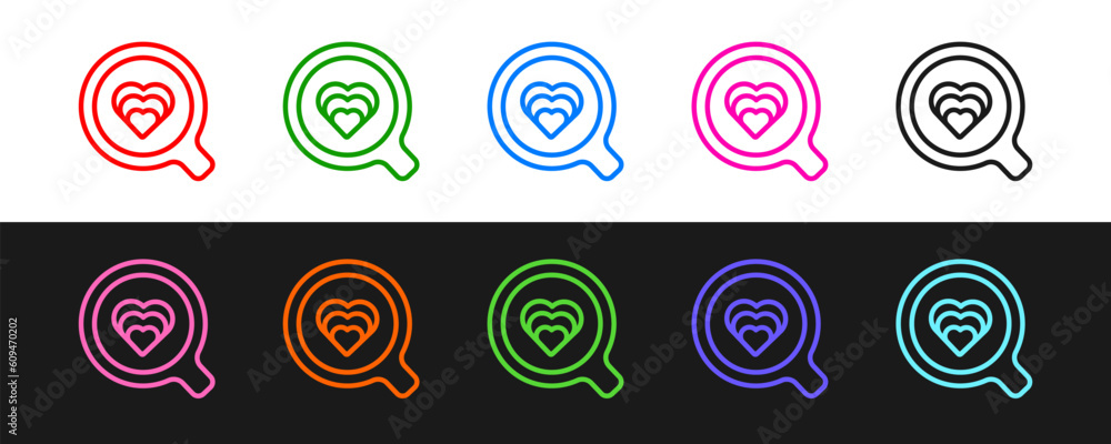 Set line Coffee cup icon isolated on black and white background. Tea cup. Hot drink coffee. Vector Set line Coffee cup icon isolated on black and white background. Tea cup. Hot drink coffee. Vector