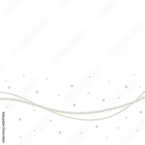 Pearls. Beads. Jewelry. Beautiful vector background. Garland. Festive decoration.