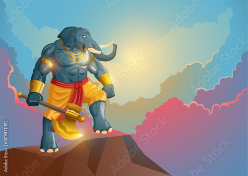 Fantasy art illustration of Lord Ganesh