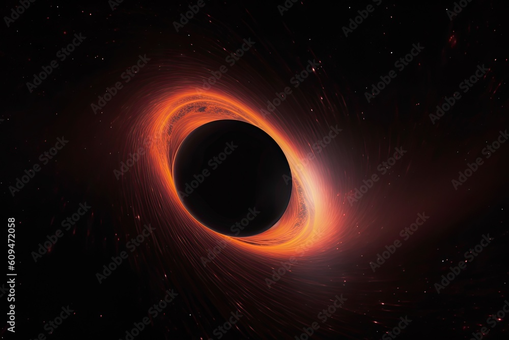 Black hole in space, computer generated abstract background, 3D ...