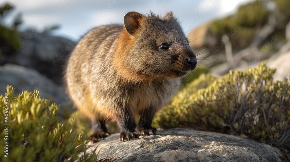 Naklejka premium Quokka Frolicking on Rottnest Island