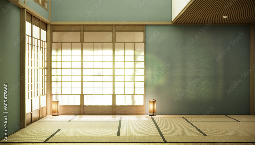 Nihon room design interior with door paper and wall room japanese style. Nihon room design interior with door paper and wall room japanese style.