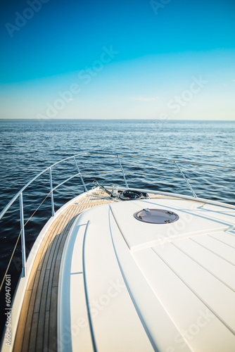View from the Yacht sailing in warm summer day, modern boat on water © Aleksandrs Muiznieks