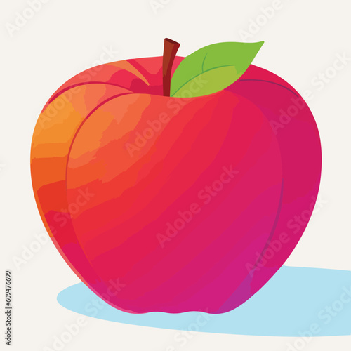 Vector illustration of fresh and juicy apple