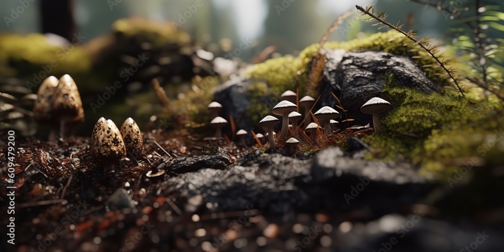AI Generated. AI Generative. Close macro shot illustration of wild forest cone grass elements. Adventure outdoor vibe. Graphic Art AI Generated. AI Generative. Close macro shot illustration of wild forest cone grass elements. Adventure outdoor vibe. Graphic Art