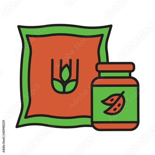 Fertilizer, seeds, pesticides, farming, fertilizer and seeds icon