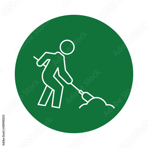 Under Construction, man, man sweeping icon