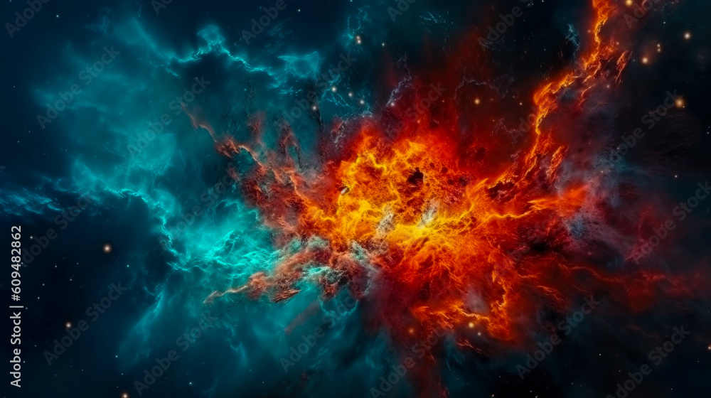 nebula explosion birth of the universe, banner idea with a sword about space, screensaver, generated by AI nebula explosion birth of the universe, banner idea with a sword about space, screensaver, generated by AI
