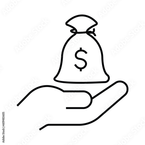 money, fund, hand, dollar, fund hand over icon