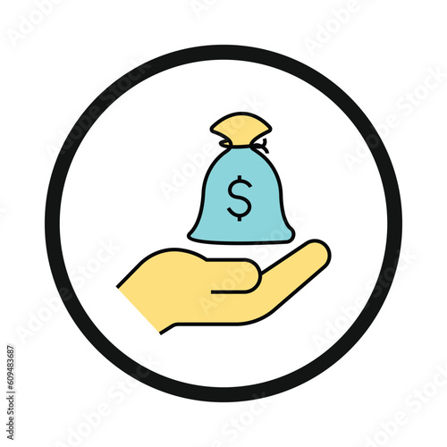 money, fund, hand, dollar, fund hand over icon