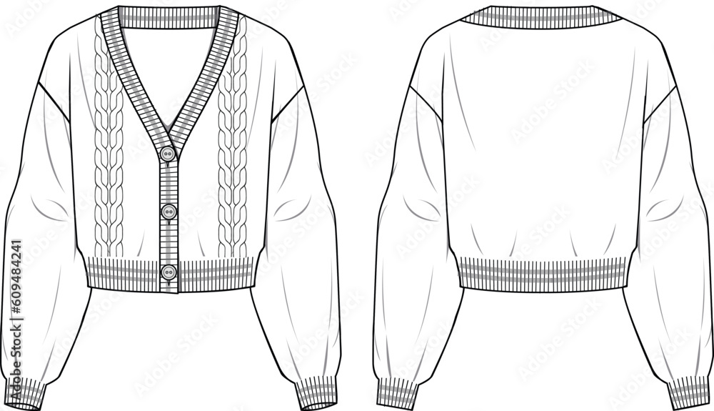 Cropped cardigan - Col. White