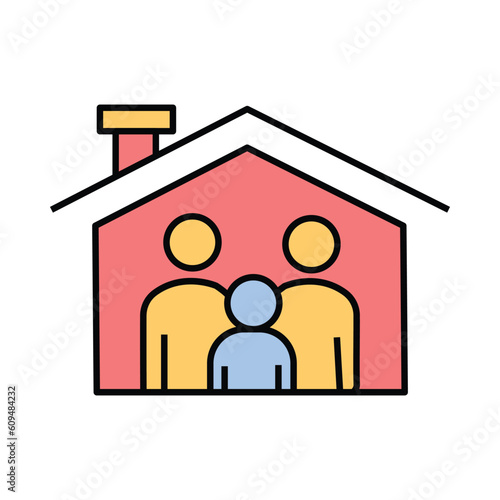 man, women, child, home, love, friend, family care icon