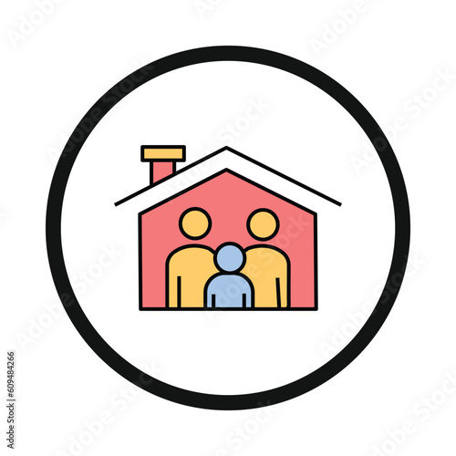 man, women, child, home, love, friend, family care icon