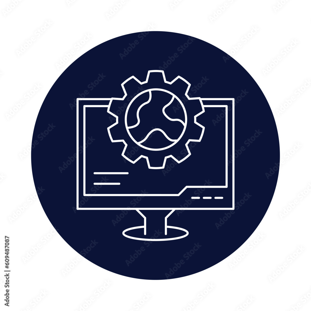 computer, website, gear, web ui, website maintenance icon computer, website, gear, web ui, website maintenance icon