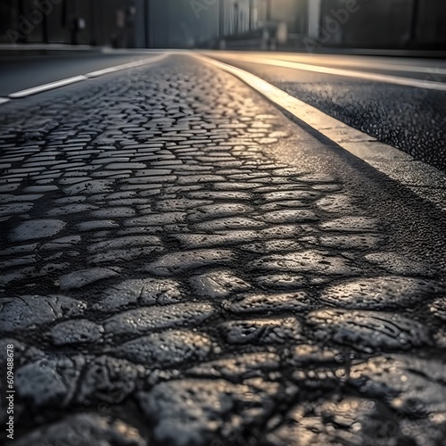 grey asphalt road and stone road