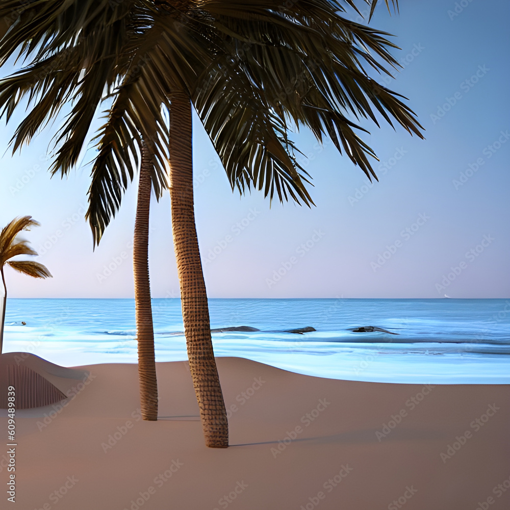 Fototapeta premium palm tree on the beach