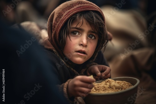 Refugee migrate climate change and global political issues humanitarian demographic catastrophe hungry children Crisis due to war, war victims suffered during and as a result of hostilities