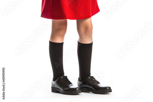 Versatile School Attire: Knee Socks and Skirt. Generative AI
