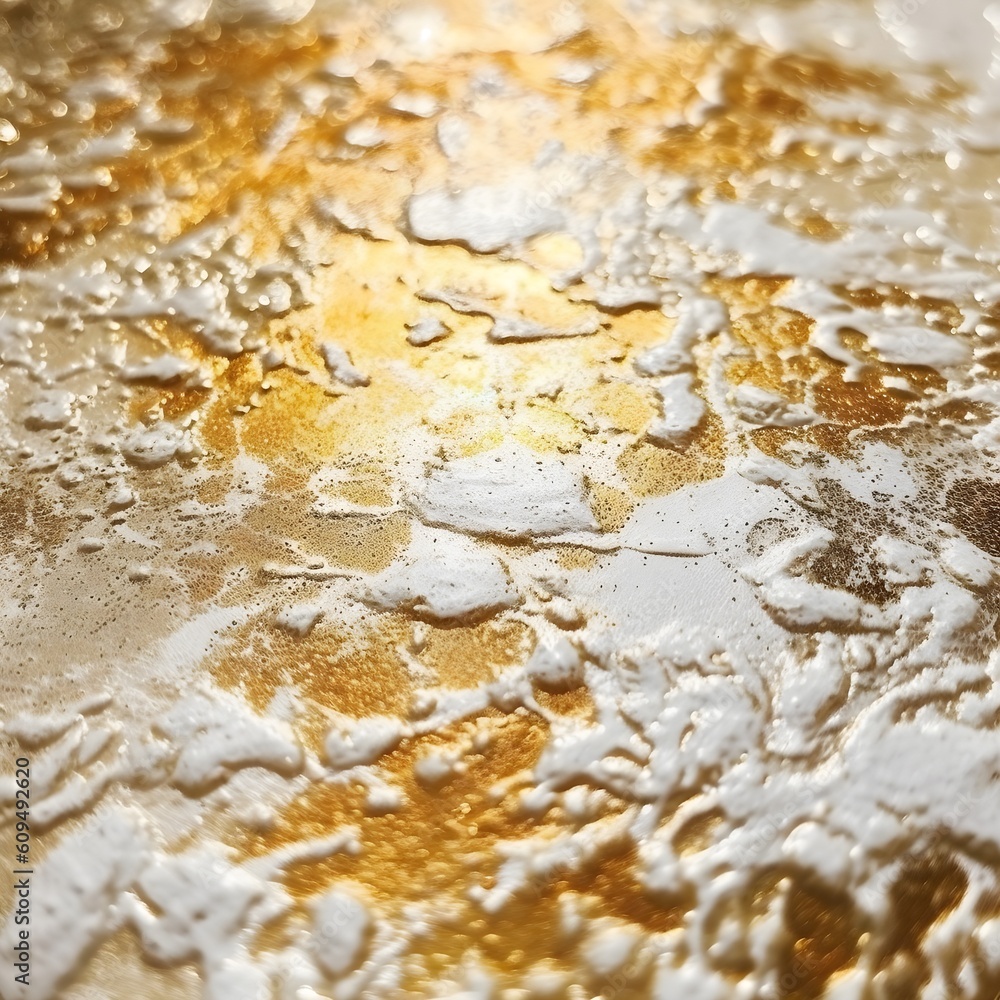 white and yellow gold foam liquid spillover background white and yellow gold foam liquid spillover background