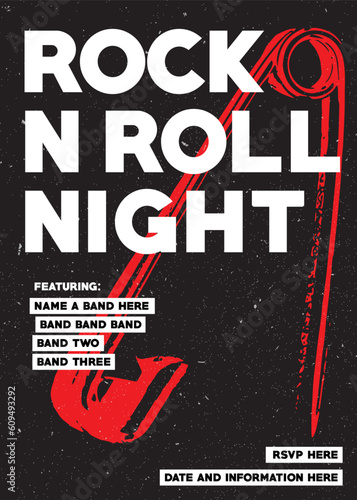 music festival or fest, gig or gigs poster, brochure or pamphlet, for band or event, punk, metal, pop loud musics, rock and roll night
