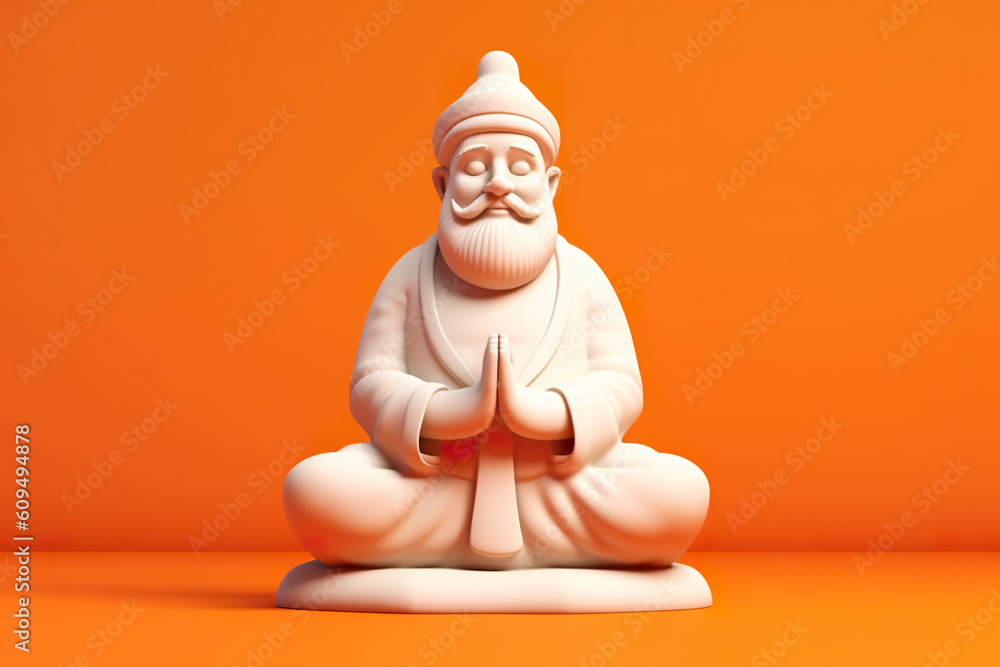 A statue of a man sitting in a meditation position. Generative AI. A statue of a man sitting in a meditation position. Generative AI.