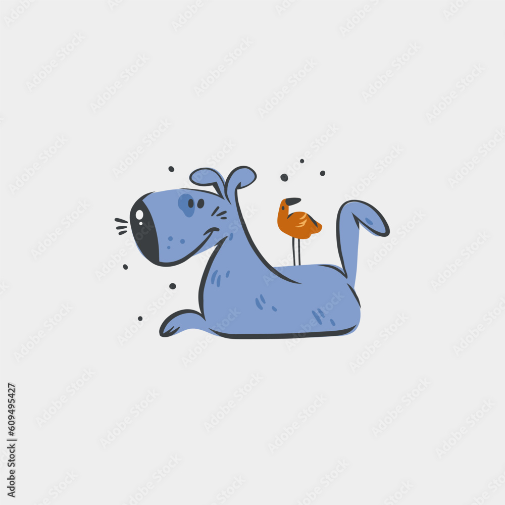 Obraz premium Hand drawing vector abstract cute dog doodle illustration. Cartoon dog and puppy characters design concept collection. Vector funny pet animals isolated. Doodle cartoon icon of cute puppy characters.