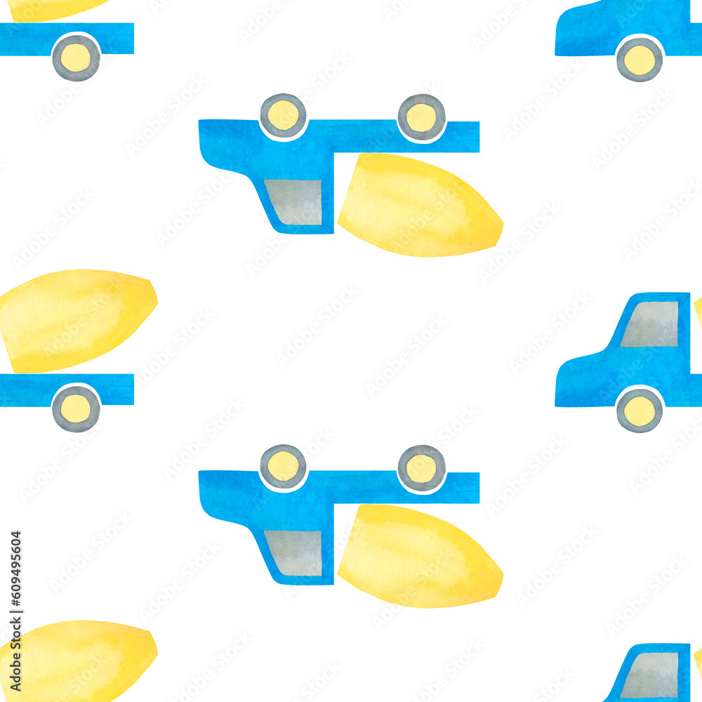 Kids toys. Truck seamless pattern. Illustration for children. Suitable for cards, invitations, banners, notepads, posters, calendars, fabric Kids toys. Truck seamless pattern. Illustration for children. Suitable for cards, invitations, banners, notepads, posters, calendars, fabric