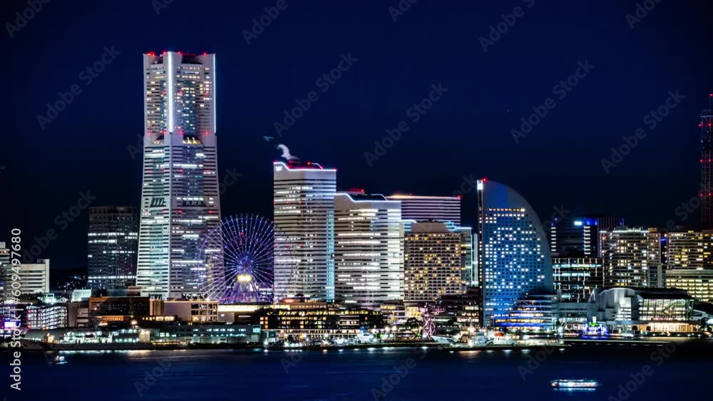 - 4K Timelapse - Yokohama Night View , -みなとみらいの夜景- - 4K Timelapse - Yokohama Night View , -みなとみらいの夜景-