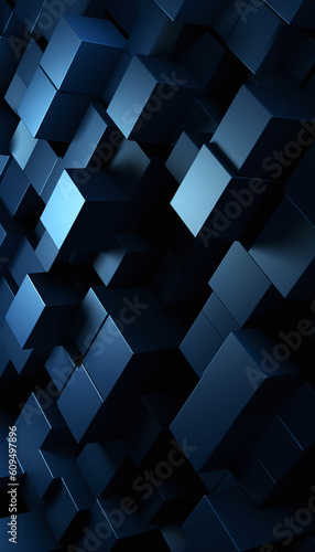 abstract blue background with cubes, can be used for background or wallpaper. created with Generative ai technology.