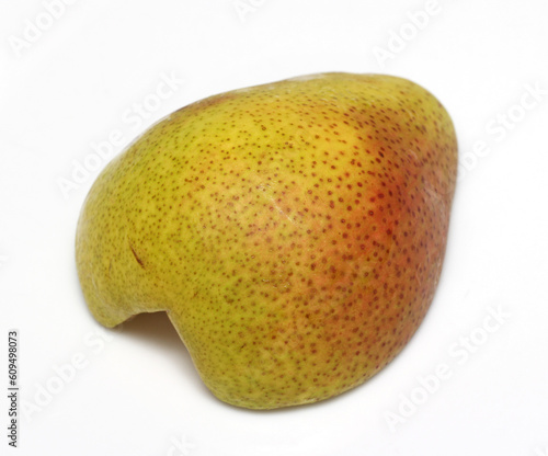 pear isolated on white background. half of a pear. fruit on white background. delicious pear fruit.
