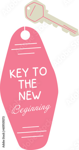Retro Key pink hotel style keys.