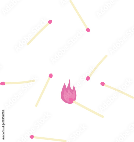 Matches on the white isolated background.