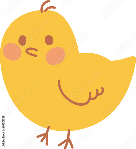 Cute yellow chicken little Easter chick art.