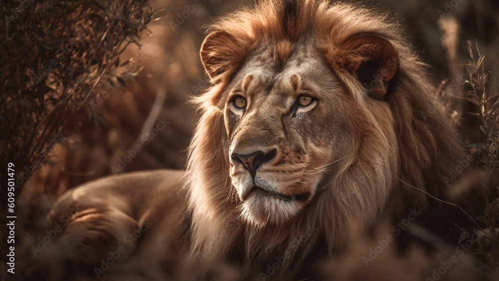 Fototapeta premium lion on the savanna