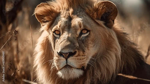 lion on the savanna
