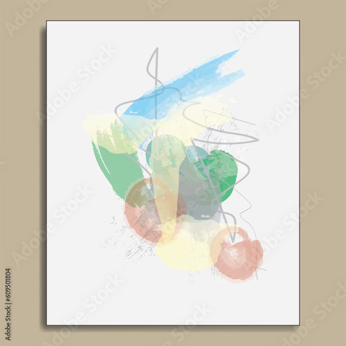 Water color digital abstract painting, contemporary