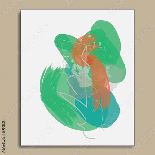 Water color digital abstract painting