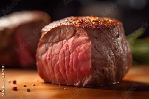 beef steak on a wooden table