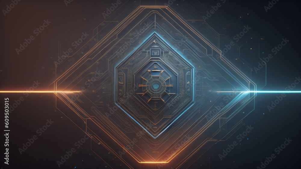 Fototapeta premium Illustration of a high-tech security system shield