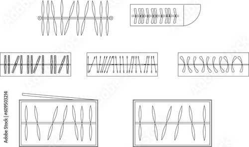 Vector illustration sketch of wardrobe for dressing room top view 
