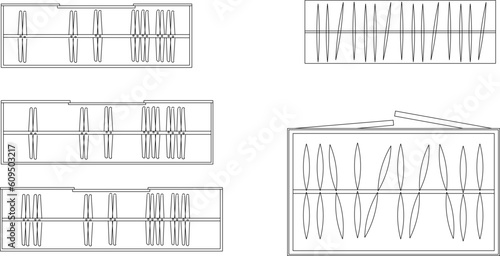 Vector illustration sketch of wardrobe for dressing room top view