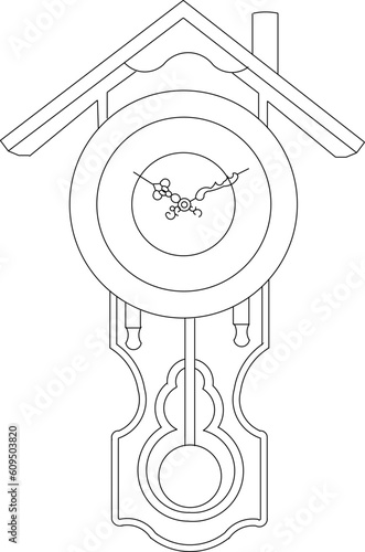 Vector sketch illustration of a classic antique vintage clock relic of antiquity