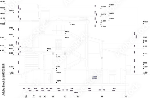 Vector sketch of vintage antique classic colonial villa house with big columns pillars