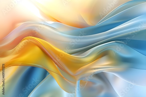 3D Abstract Digital Background Wallpaper Pastels Yellow and Blue