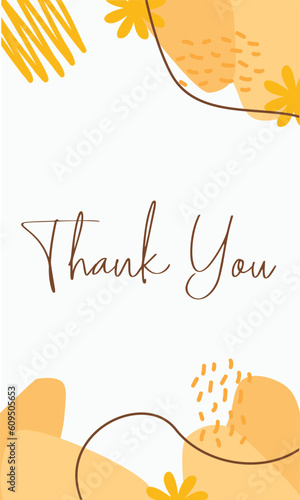 Thank You minimalist square banner template. Suitable for social media posts, flyer,backgroud and web internet ads