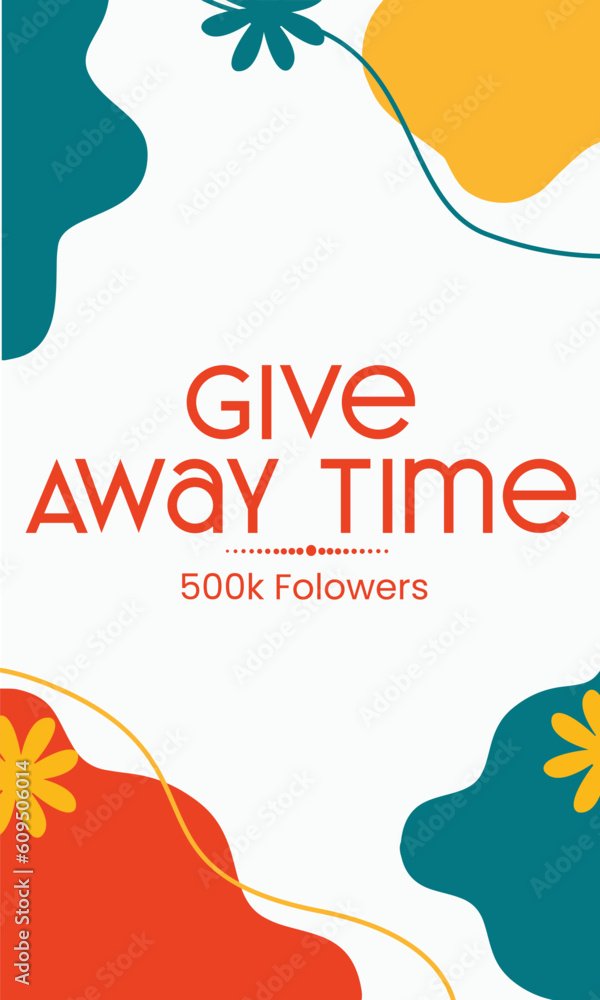 Fototapeta premium Give away minimalist square banner template. Suitable for social media posts, flyer,backgroud and web internet ads